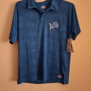 NWT Men's NFL Combine Detroit Lions Logo Jacquard Polo